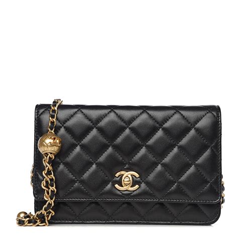 chanel pearl crush wallet on chain|used chanel wallets.